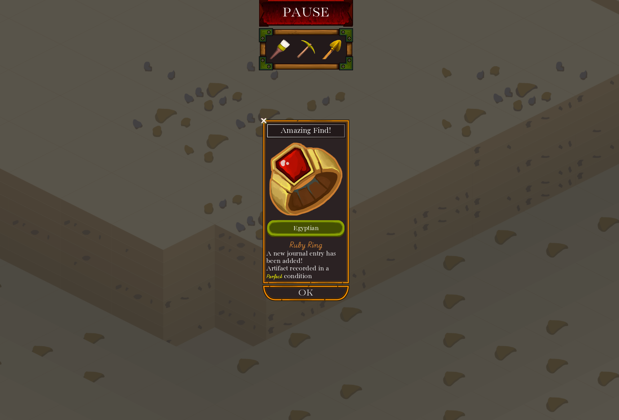 Archeological Emergency gameplay screenshot — Ruby Ring