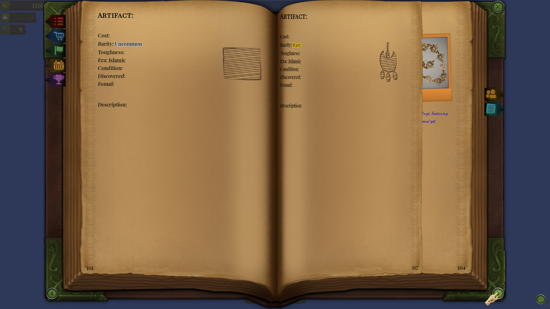 Archeological Expedition gameplay screenshot — Journal