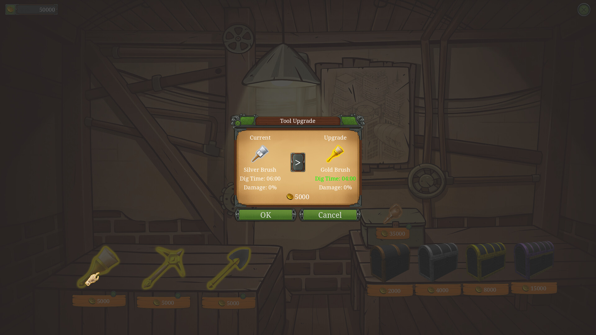 Archeological Expedition gameplay screenshot — Upgrade time