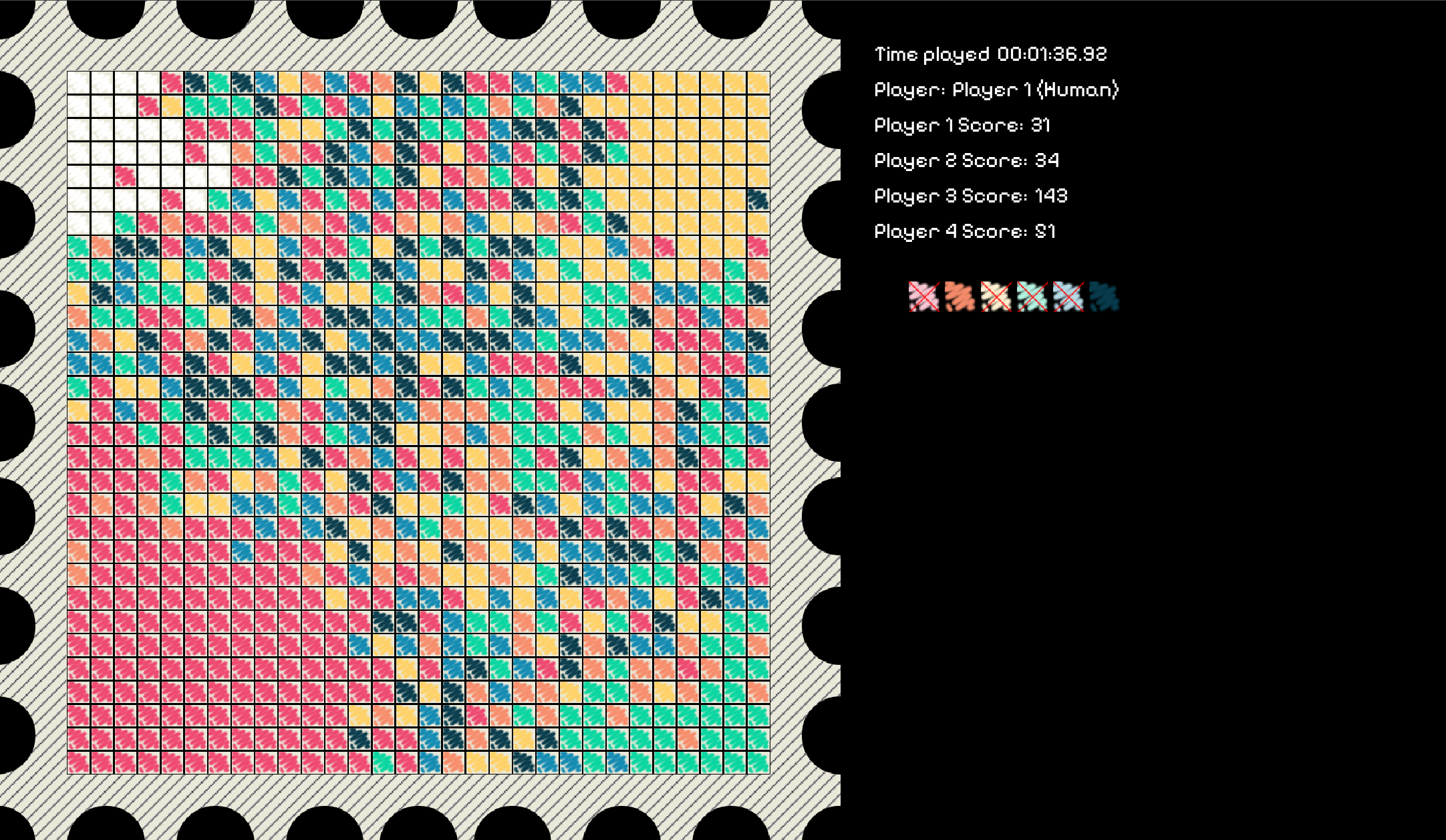 Zoom-It gameplay screenshot — Player 3 is about to win!